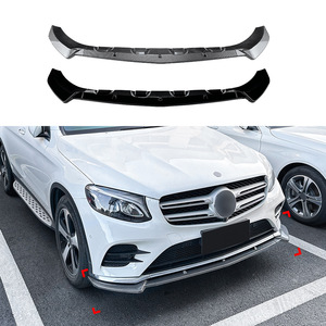 Lèvre de pare-chocs avant Mercedes-Benz GLC-Class 2016-2019 Noir piano Texture fibre de carbone Matériau ABS - Product Image 1