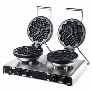 Kitchbox Industrial Commercial Stainless Steel Flower <b>Waffle</b> <b>Maker</b> with Non-Stick Coating (<b>3</b>.5kW Pack of 2) - Product Image 1