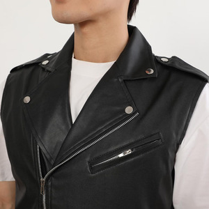 Chaleco de Cuero para Hombre, Estilo Único, Ajuste Cómodo, Moderno y a la Moda, con Opción de Marca Privada, Chaleco de Cuero para Hombre en Venta - Product Image 5