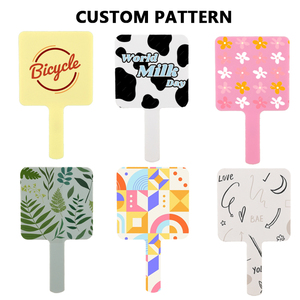 Tùy Chỉnh Mô Hình In Ấn Nhiều Màu Mỹ Phẩm Nhựa Cầm Tay Beauty Salon Vuông Cầm Tay Gương Tay Với Xử Lý - Product Image 2