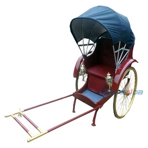 Rickshaw romantique et classique, de haute qualité, très vendu, rouge, chariot à traction manuelle, transport spécial - Product Image 2