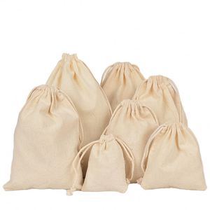 ถุงผ้าแคนวาสแบบมีเชือกผูก เป็นมิตรกับสิ่งแวดล้อม ทนทาน รีไซเคิลได้ บรรจุภัณฑ์สำหรับเครื่องประดับ ปรับแต่งสีและโลโก้ได้ รับสกรีนผ้าไหม - Product Image 3