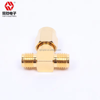 Adaptateur RF SMA plaqué or Double femelle vers SMA mâle Connecteur Triple T Jack 3 voies et prise Répartiteur coaxial