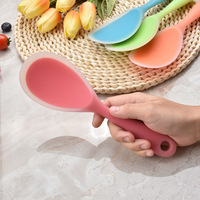 Grandes cuillères en silicone, ustensiles de cuisine ménagers 6 couleurs, cuillères et spatules antiadhésives pour cuiseur à riz