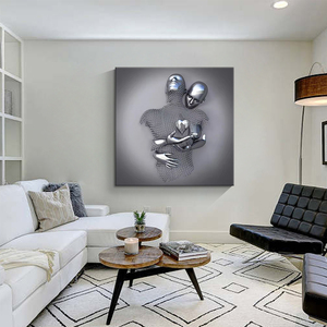 Bức tượng kim loại hiện đại bức tranh vải bức tranh nghệ thuật trừu tượng Áp phích và in phòng khách tường nghệ thuật trang trí bức tranh - Product Image 3