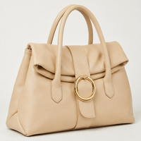 Sac à main GORFIA en cuir souple blanc avec boucle dorée, poignée pliée, imprimé pied-de-poule, grande capacité, sac à main pour femme, sac à bandoulière, sac de voyage