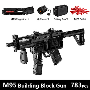 Pistola de bloques de plástico 14001, arma <span class=keywords><strong>MP5</strong></span>, metralleta, modelo de montaje, juego de bloques de construcción educativos, bloques de ladrillos, juguetes de bloques DIY, regalo para niño - Product Image 6