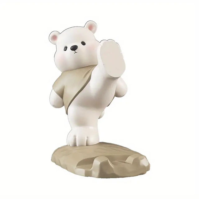 Custom Cartoon Bear Resin Phone Stand Perfect for Home or Office Birthday Gifts