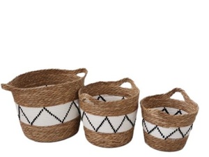 Effiziente Haushalts-und Küchen aufbewahrung skorb Binse Baumwoll seilkorb Regal Lebensmittel-und Behälter verwaltung - Product Image 6