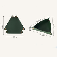 Organisateur de table en cuir PU multicolore, plateau de rangement triangulaire pliable, plateau de rangement fonctionnel pour le bureau, la maison, l'école
