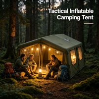 Tentes de camping gonflables à montage instantané, style Ridge, pour 6 à 8 personnes, deux chambres, en coton TC, avec fond en PVC imperméable 3000 mm+, en promotion