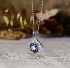 Collar con Colgante de Perlas de Zafiro Cultivadas en Laboratorio, con Cadena de Silicona e Imitación de Perla, Joyería para Fiestas - Product Image 4