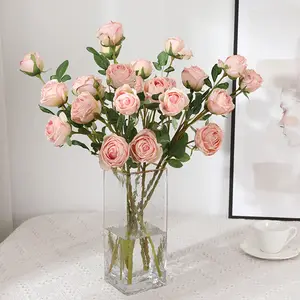 European-style retro roasted edge roses artificial flowers for home decoration