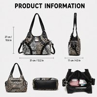 Sac à bandoulière pour femme, sac de créateur grande capacité, imprimé léopard, rivets, cuir PU, sac à main tendance pour femme, vente en gros 20 pièces