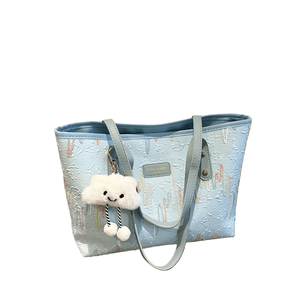 Nouveaux grands sacs fourre-tout en toile pour femme 2025, sacs à main mignons et kawaii pour femme, sacs de couleur arc-en-ciel tendance pour les trajets quotidiens, vente en gros - Product Image 2