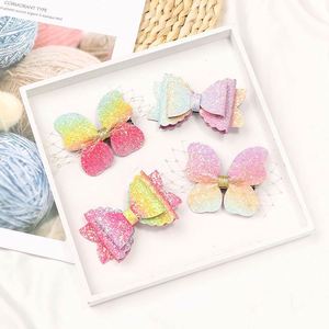 Super Fairy Gradient Color Princess LX Kids' Bow Hairpin 90905 with Sequins for Bachelorette Party <b>Glitter</b> Acetate - Product Image 1