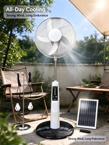 Electrical Solar Fan Price Two Solar Charging <b>Folding</b> Fan Color Box Solar Powered <b>Table</b> Fan - Product Image 6