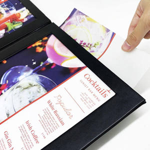 Menu personnalisé en cuir PU de luxe avec éclairage LED, double page, rechargeable, menu éclairé par LED - Product Image 6