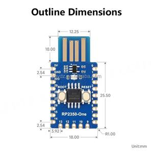 บอร์ดพัฒนา Raspberry Pi RP2350 One บอร์ดไพธอนพร้อมแฟลช 4MB แบบรวมง่าย พอร์ต Type-A สาธารณะ - Product Image 6