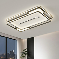 Ventilateur de plafond LED moderne sans pales avec moteur AC, design en fer et acrylique, montage encastré pour la maison, la chambre à coucher et le salon