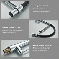 Robinet de cuisine SANIVITAL moderne en acier inoxydable 304, monocommande, avec douchette extractible, cartouche céramique, mitigeur eau chaude/froide, pour hôtel