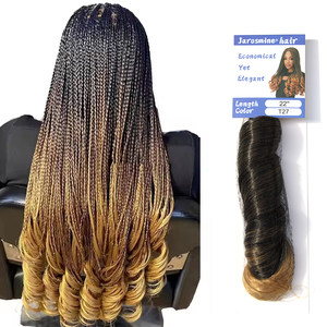 <span class=keywords><strong>Cheveux</strong></span> à Tresser Synthétiques <span class=keywords><strong>Bouclés</strong></span> en Spirale au Crochet, Type « French Curls », 150g 22 Pouces, Idéaux pour Tresses Africaines - Product Image 2