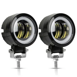 2PCS/1PC 12V-80V 방수 라운드 천사 눈 LED 빛 휴대용 스포트 라이트 안개 조명 자전거 작업 빛