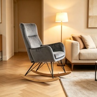 Fauteuil inclinable avec pieds en bois massif, chaise de lecture en tissu velours, design contemporain, personnalisable, chambre à coucher, appartement