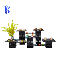 Équipement pour buffet Ensemble de supports à gâteaux en acier inoxydable avec cascade Présentoir alimentaire de luxe pour buffet