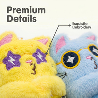 Porte-clés en peluche chat Kawaii moche-mignon, breloque de sac amusante avec lunettes de soleil et pantalon imprimé léopard, cadeau créatif unique
