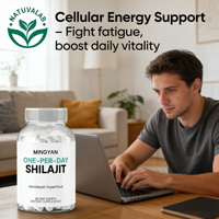 Capsules de Shilajit Pur pour l'Énergie et la Vitalité – Complément Minéral Naturel à l'Acide Fulvique – Soutien à la Santé Masculine et au Bien-être
