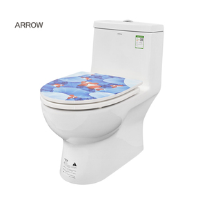 Inodoro de una pieza ARROW moderno, alargado, con doble descarga, sifón en S y taza de cerámica - Product Image 2