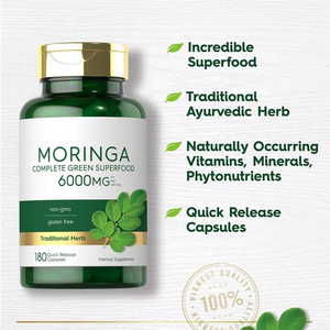 יצרן אספקת oem/odm באיכות גבוהה סיטונאית מחיר טבעי גמילה קפסולות מורינגה פרטי תווית <span class=keywords><strong>moringa</strong></span> עלה קפסולות - Product Image 6