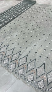 Textile Raw Material Hand Work Design Embroidery <b>Fabric</b> for Making Women Suit Polyester <b>Fabric</b> Available in 7 Color - Product Image 3