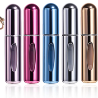 Mini flacon vaporisateur de parfum rechargeable portable, format voyage, 5 ml, avec sac de voyage et de transport