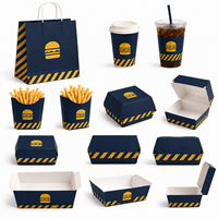 Boîte à frites jetable en papier pour emporter, emballage alimentaire personnalisé pour ailes de poulet, boîtes à hamburgers, conteneur pour plats à emporter rapides