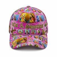 Gorra Trucker de Malla Personalizada con Figura Religiosa, Estilo Casual, para Playa, con Decoración de Diamantes de Imitación y Visera Curva