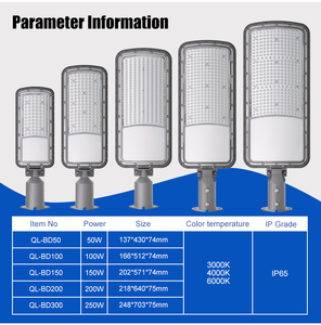 Luces LED de Calle para Iluminación Urbana Exterior, 50W 100W 150W 200W, Grises, IP65, Brillo Estable, Personalizables al por Mayor - Product Image 4