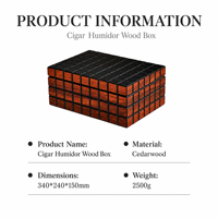Boîte à cigares en bois de cèdre, double compartiment avec hygromètre, humidor en bois à mosaïque cubique, boîte à cigares de bureau, cadeau