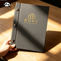 Porte-menu personnalisé, couverture de menu de restaurant avec reliure à rivets, logo en relief/découpé au laser pour restaurant asiatique, bar, café