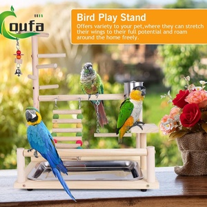 Van Pet Papegaai Houten Vogel Speeltuin Speelgoed Vogel Baars Gym Box Ladder Met Feeder Cups - Product Image 6