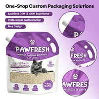 Pochette à bec verseur biodégradable et écologique de 4,5 kg, taille personnalisée, durable, avec fenêtre découpée et trou de poignée pour sacs de litière pour chat
