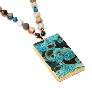 2019 Oceano stile Ciondolo In Pietra Naturale Dell'involucro della treccia <span class=keywords><strong>Collana</strong></span> di Yoga macrame <span class=keywords><strong>Collana</strong></span> per le donne degli uomini <span class=keywords><strong>collana</strong></span> di Energia - Product Image 3