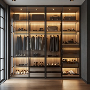 Logo personnalisé Dressing Chambre à coucher Placard Armoire de rangement Combinaison du sol au plafond Armoire ouverte - Product Image 5