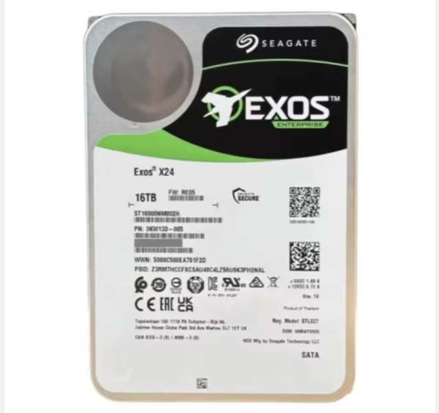 ST EXOS X24 16TB ST16000NM002H Enterprise 3.5 HDD 7200rpm 512MB SATA 6Gb/s Internal Hard Drive