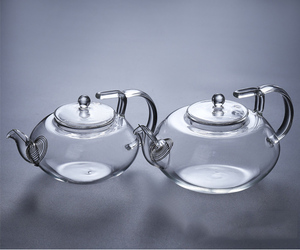 Fatto a mano 400ml/600ml di vetro trasparente bollitore con Design a fiori carino per preparare il tè - Product Image 6