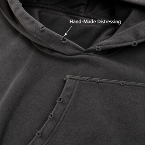 <span class=keywords><strong>Áo</strong></span> <span class=keywords><strong>khoác</strong></span> hoodie nam RAMAX 480GSM dày dặn, khóa kéo, màu đen đã qua xử lý, phong <span class=keywords><strong>cách</strong></span> Y2K Grunge Streetwear, dáng rộng, nhận đặt hàng số lượng lớn, OEM tùy chỉnh - Product Image 3