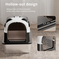 Grand bac à litière pour chat en acier inoxydable facile à nettoyer intérieur antiadhésif sans odeur pour petits et grands chats Accessoire pour chat