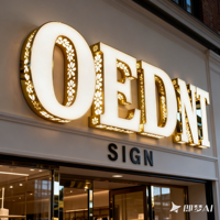 Enseigne de Luxe Premium en Lettres Dorées Lumineuses, Enseigne de Façade en Acrylique Frontlit, Enseigne LED Personnalisée pour Nom de Restaurant et Logo