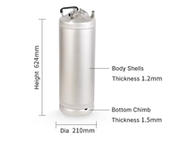 Fût à bière Corney SIR 5L/9L/10L/19L personnalisé en acier inoxydable 304 Zhejiang
